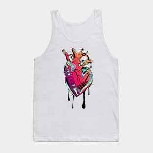 Blue Red Blend Musical Heart Tank Top